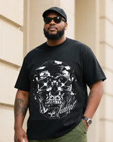 Big Boy Must-Have Fashion Street Trend Big Skull Crewneck Short Sleeve T-Shirt Trousers Suit